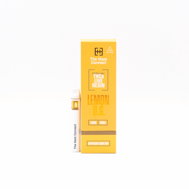 Lemon OG Live Resin THCA Disposable Vape, The Haze Connect