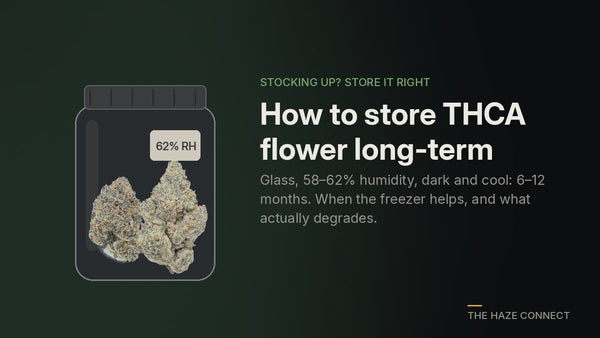How to Store THCA Flower Long-Term: Jars, Freezer, Vacuum Seal, and What Actually Degrades