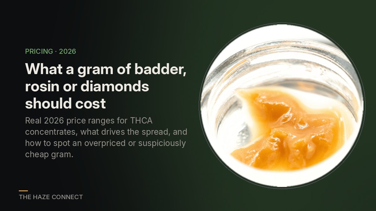THCA Concentrate Prices in 2026: What a Gram of Badder, Rosin or Diamonds Should Cost