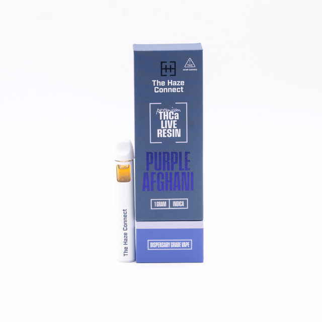 Purple Afghani Live Resin THCA Disposable Vape, The Haze Connect