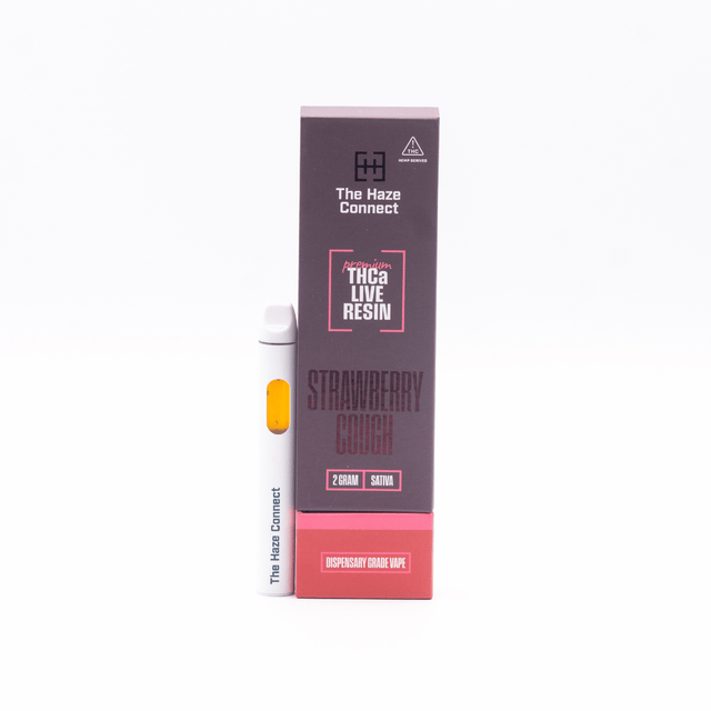 Strawberry Cough Live Resin THCA Disposable Vape, The Haze Connect