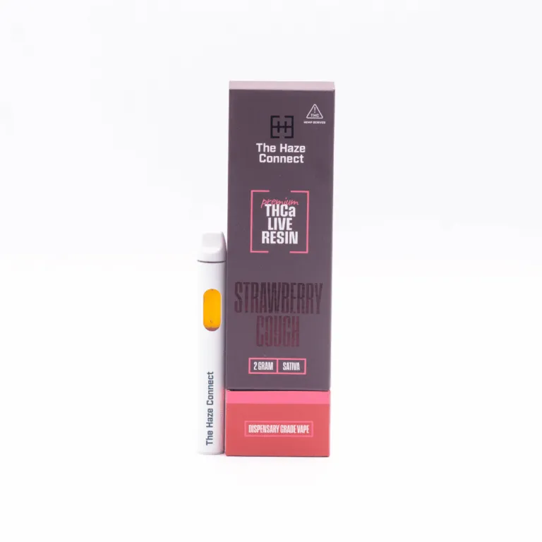 Strawberry Cough Live Resin THCA Disposable Vape, The Haze Connect